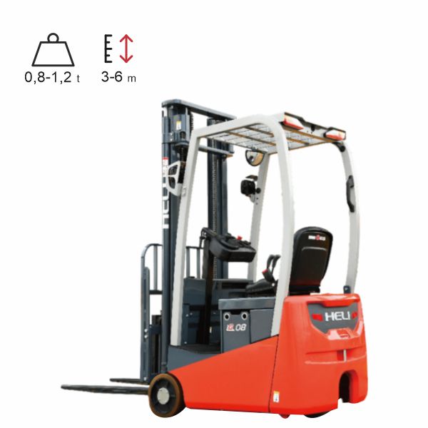 vysokozdvižné vozíky elektrické HELI eko G 0,8-1,2t, trojkolesové