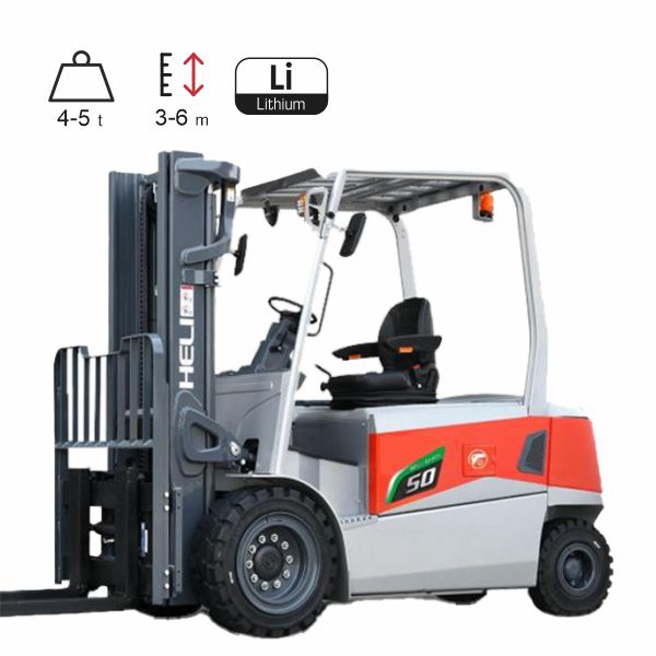 vysokozdvižné vozíky elektrické HELI G3-LI 4-5t, štvorkolesové