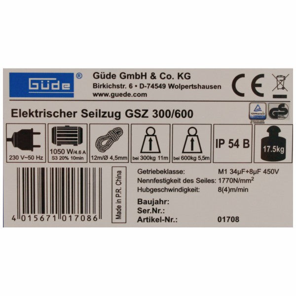 kladkostroj lanový LK300/600