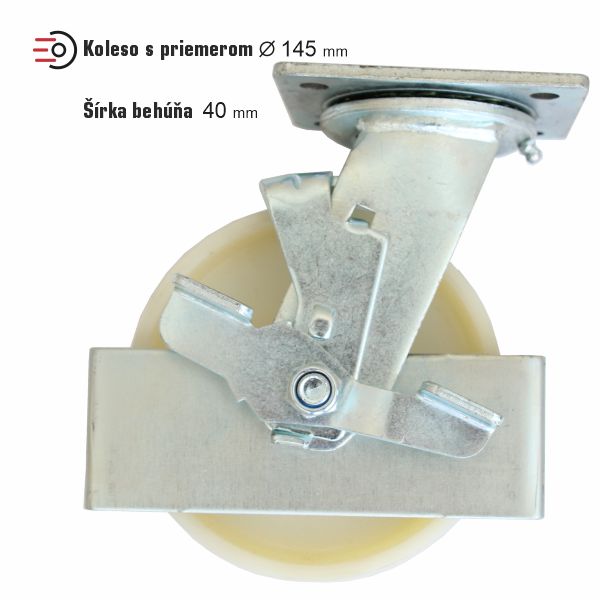 koleso nylonové s klietkou k SDJ1000 s aretačnou brzdou