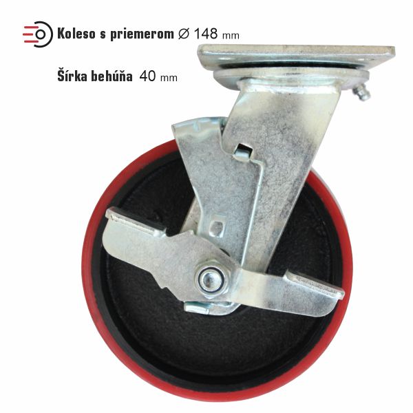 kolo polyuretánové s klietkou k zdvíhacím stolom