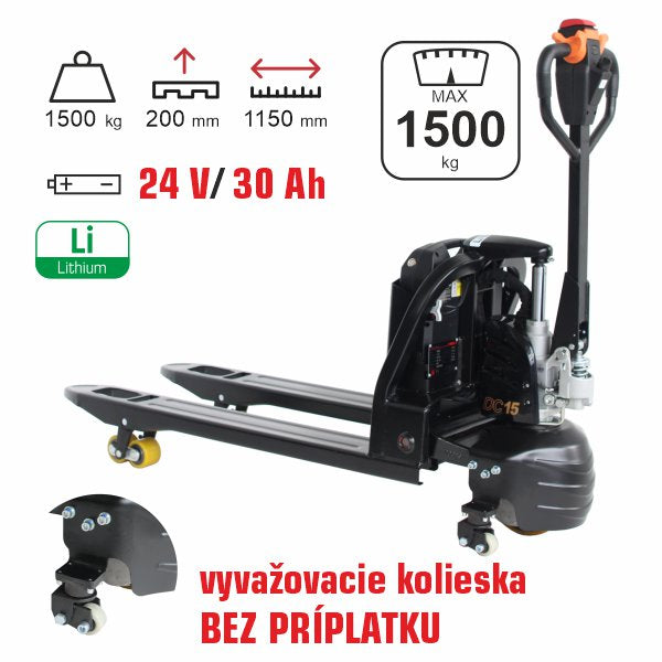 Paletový vozík CBD15J-LI-S BLACK EDITION