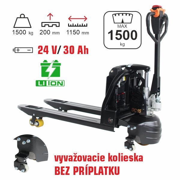 Paletový vozík CBD15J-LI-S BLACK EDITION