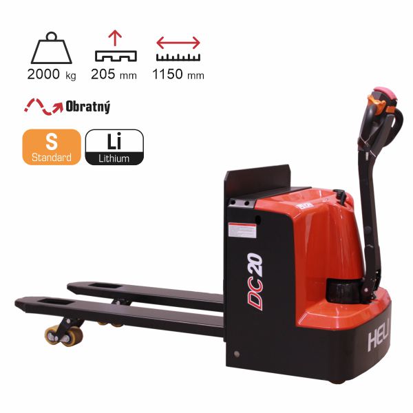 paletový vozík elektrický štandard HELI CBD20J-LI