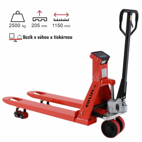 paletový vozík s váhou a tlačiarňou eulift WH-25ESP