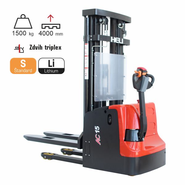vysokozdvižný vozík elektrický štandard HELI CDD1540J-ZSM-LI