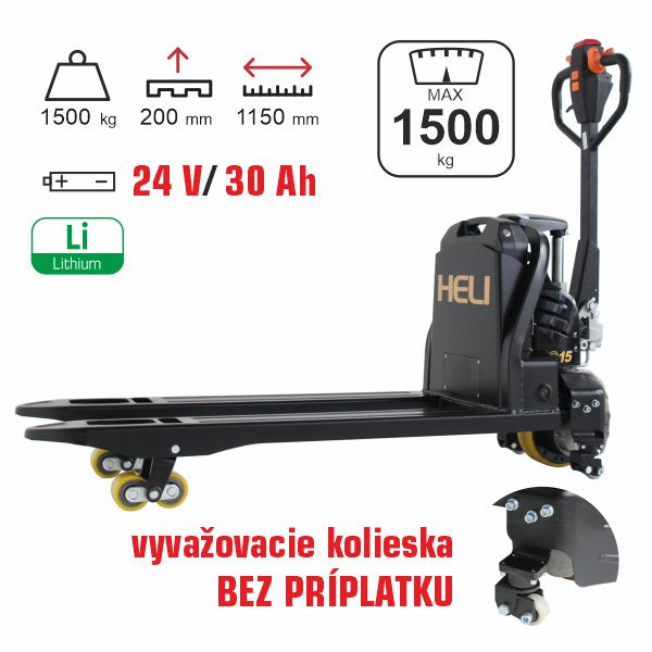 paletový vozík elektrický HELI CBD15J-LI-S black edition